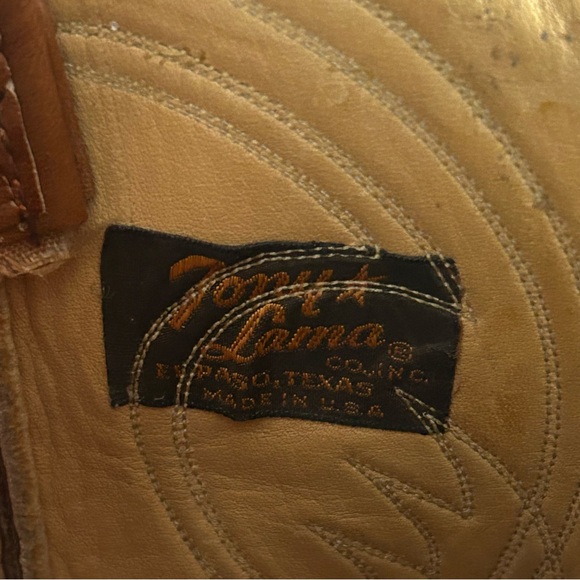 Vintage Tony Lama Cowboy Boots Men’s 10.5 Brown Rodeo Western Point Toe Leather - Picture 5 of 8